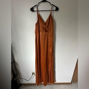 Lulus copper orange cocktail/bridesmaid dress